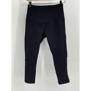 Zella Leggings Cropped‎ Women's Size Small Black High Rise Mesh Bottom